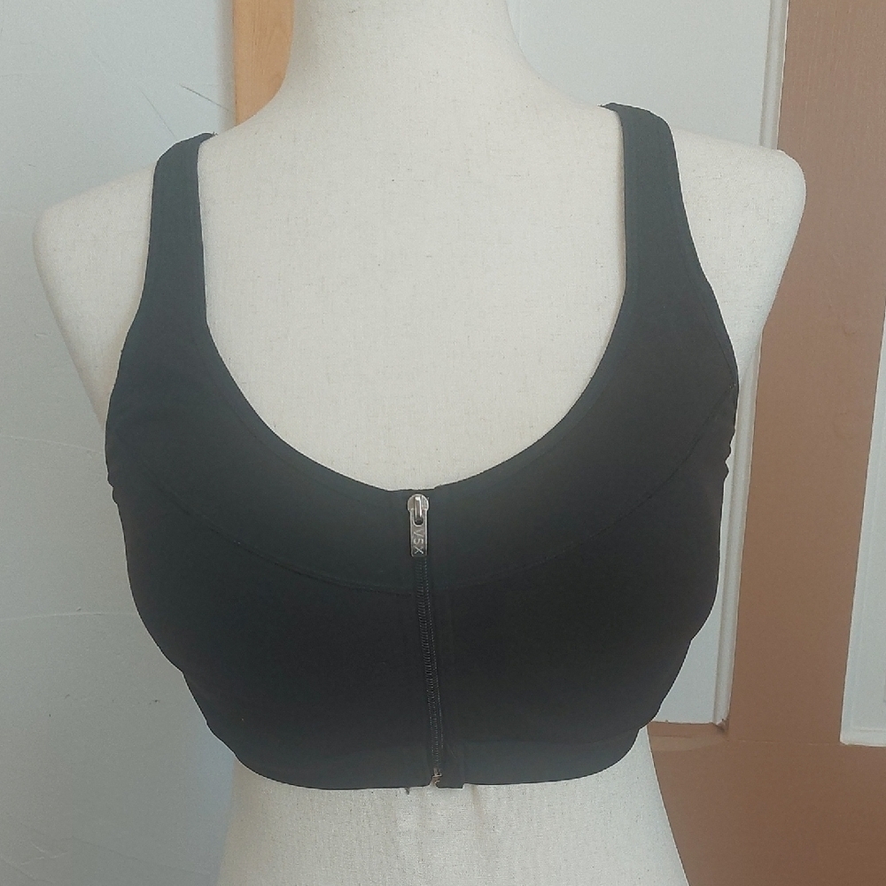 VS SPORT Black Zipper Front Sports Bra #0423K